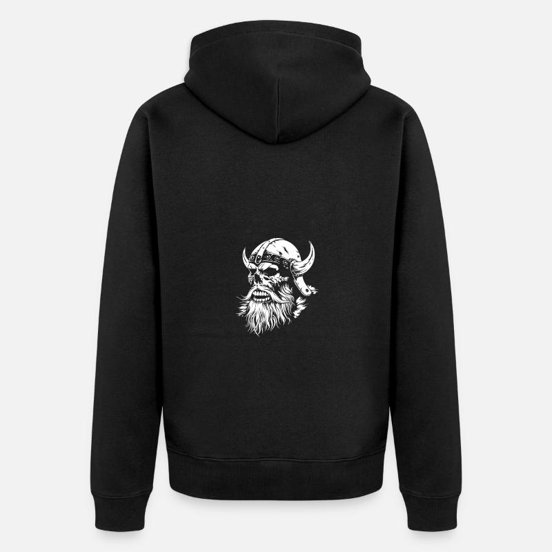 Crâne de Viking - Veste à capuche bio Premium Unisexe - noir