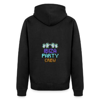 Einhorn Ibiza Party Crew Lustig - Unisex Premium Bio Zip Hoodie - Schwarz - Hinten - Nico (187cm)