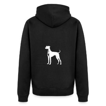 Silhouette de chien whippet - Veste à capuche bio Premium Unisexe - noir - Dos - Nico (187cm)