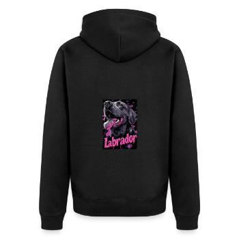 Chien Labrador - Veste à capuche bio Premium Unisexe - noir - Dos - Nico (187cm)