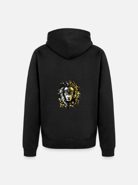 Spartan Lion Sparta Helmet Beast - Unisex Premium Organic Zip Hoodie - black
