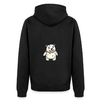 Eisbär Halloween Lustig Zombie - Unisex Premium Bio Zip Hoodie - Schwarz - Hinten - Nico (187cm)