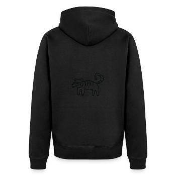 Anti-Zoo Three - Unisex Premium Bio Zip Hoodie - Schwarz - Hinten - Nico (187cm)