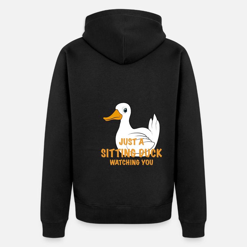 Drôle de dicton de canard - Veste à capuche bio Premium Unisexe - noir