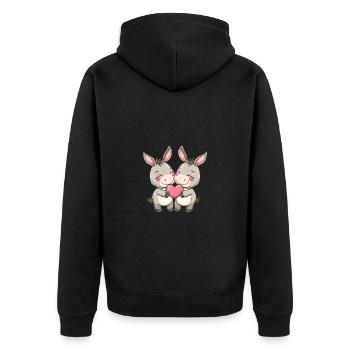 Cul Couple Amour Couple Amoureux - Veste à capuche bio Premium Unisexe - noir - Dos - Nico (187cm)
