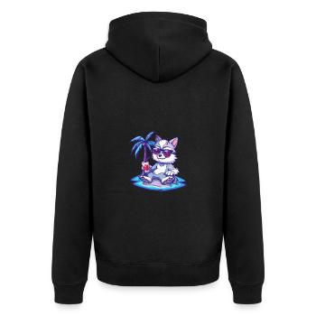 Palmier d’été de l’île Wolf - Veste à capuche bio Premium Unisexe - noir - Dos - Nico (187cm)