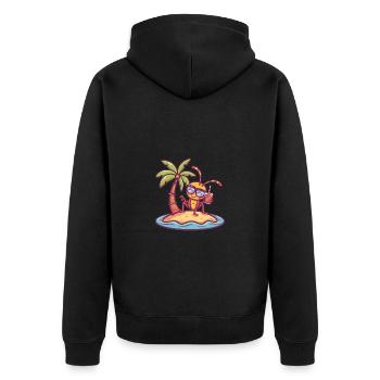 Ameise Sommer Urlaub - Unisex Premium Bio Zip Hoodie - Schwarz - Hinten - Nico (187cm)