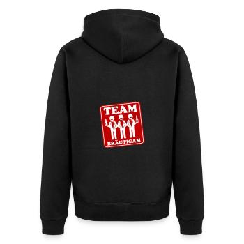 Fête du marié de mariage - Veste à capuche bio Premium Unisexe - noir - Dos - Nico (187cm)