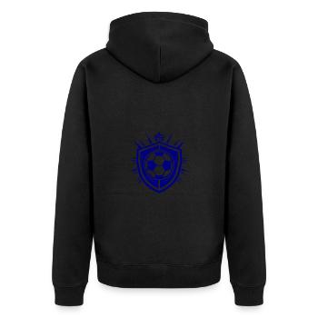 Soccer Logo Team - Unisex Premium Organic Zip Hoodie - black - Back - Nico (187cm)