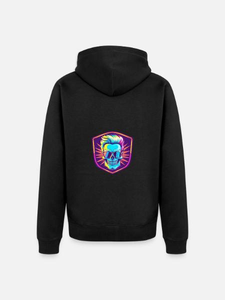 Punk Skull Party - Unisex Premium Organic Zip Hoodie - black