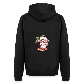 Bande dessinée de plage d’été de mouton - Veste à capuche bio Premium Unisexe - noir - Dos - Nico (187cm)