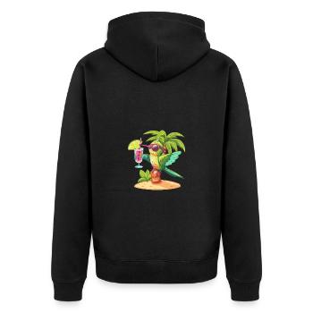 colibri oiseau plage d’été bande dessinée - Veste à capuche bio Premium Unisexe - noir - Dos - Nico (187cm)