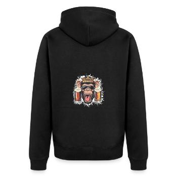 Bière de singe drôle - Veste à capuche bio Premium Unisexe - noir - Dos - Nico (187cm)
