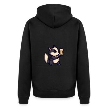 Skunk Bière Pixel - Veste à capuche bio Premium Unisexe - noir - Dos - Nico (187cm)