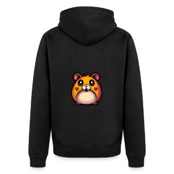 Hamster Halloween Tier - Unisex Premium Bio Zip Hoodie - Schwarz - Hinten - Nico (187cm)
