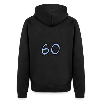 JAHRESTAG. ALLES GUTE ZUM GEBURTSTAG. ALLES GUTE ZUM GEBURTSTAG. - Unisex Premium Bio Zip Hoodie - Schwarz - Hinten - Nico (187cm)