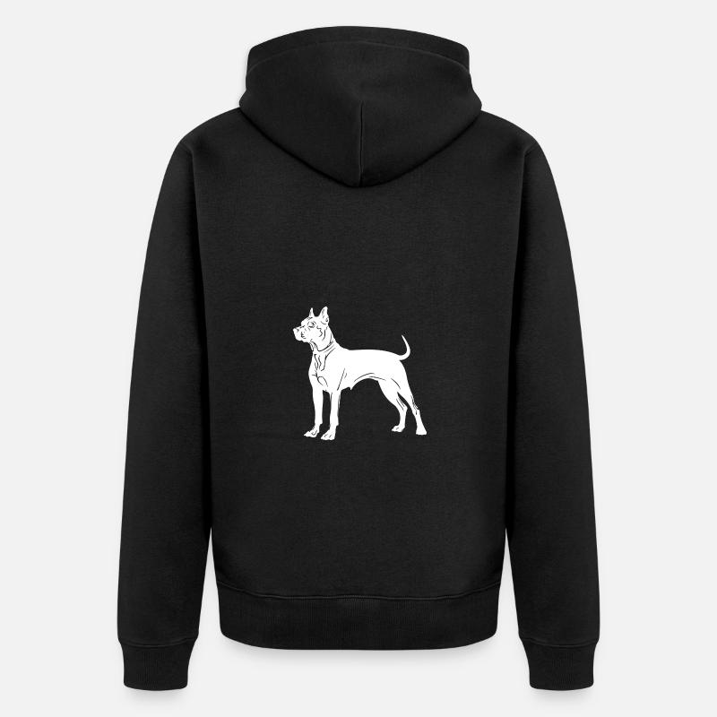 Silhouette de chien de fosse - Veste à capuche bio Premium Unisexe - noir