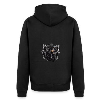 Motorcycle Biker - Unisex Premium Organic Zip Hoodie - black - Back - Nico (187cm)