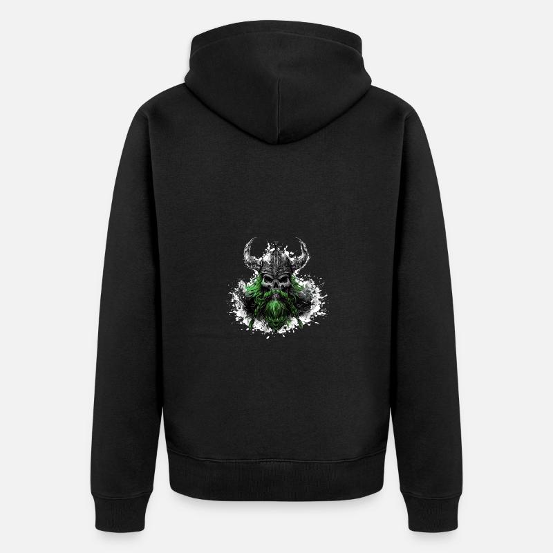 Crâne d’Odin viking - Veste à capuche bio Premium Unisexe - noir