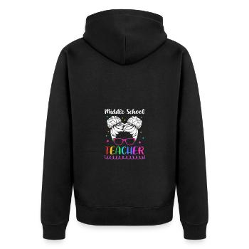 Enseignants de collège - Veste à capuche bio Premium Unisexe - noir - Dos - Nico (187cm)