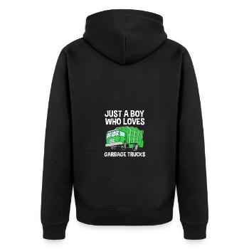 Remorque de chantier Véhicule Fête d’anniversaire des enfants - Veste à capuche bio Premium Unisexe - noir - Dos - Nico (187cm)
