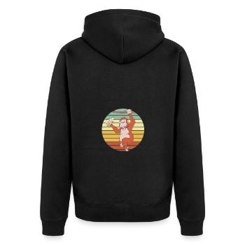 Orang Utan - Unisex Premium Bio Zip Hoodie - Schwarz - Hinten - Nico (187cm)
