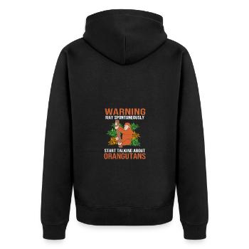 Orangutan - Unisex Premium Organic Zip Hoodie - black - Back - Nico (187cm)