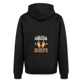 Orangutan - Unisex Premium Organic Zip Hoodie - black - Back - Nico (187cm)