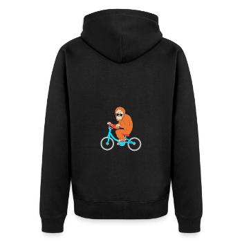 Orang Utan - Unisex Premium Bio Zip Hoodie - Schwarz - Hinten - Nico (187cm)