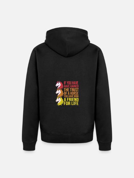 Springreiten Springpferd - Unisex Premium Bio Zip Hoodie - Schwarz