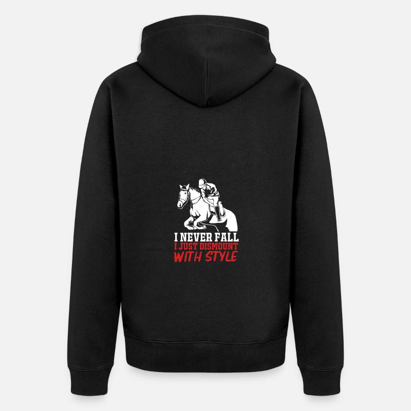 Springreiten Springpferd - Unisex Premium Bio Zip Hoodie - Schwarz