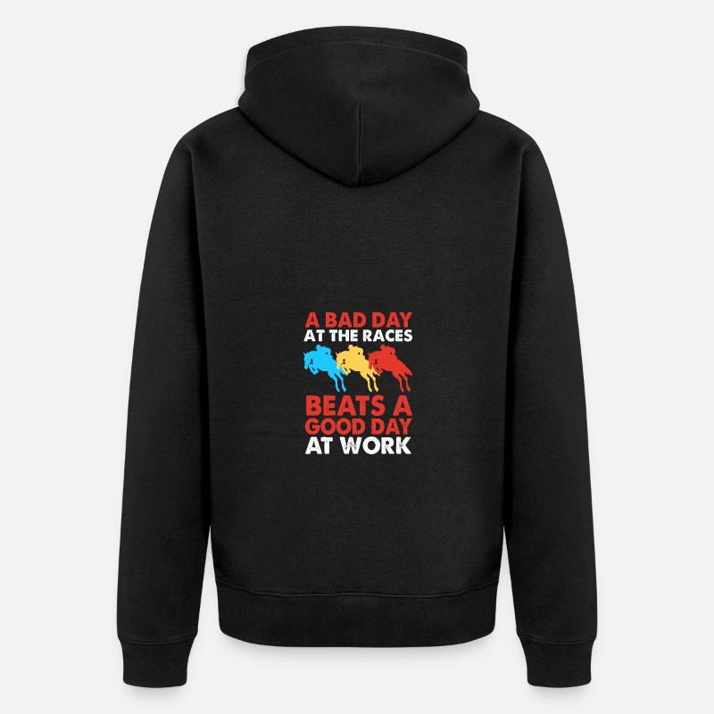 Springreiten Springpferd - Unisex Premium Bio Zip Hoodie - Schwarz