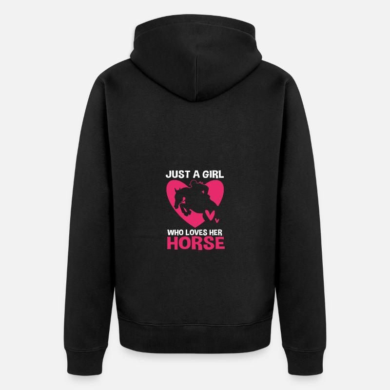 Springreiten Springpferd - Unisex Premium Bio Zip Hoodie - Schwarz