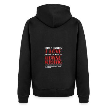 Show Jumping Show Jumping - Unisex Premium Organic Zip Hoodie - black - Back - Nico (187cm)