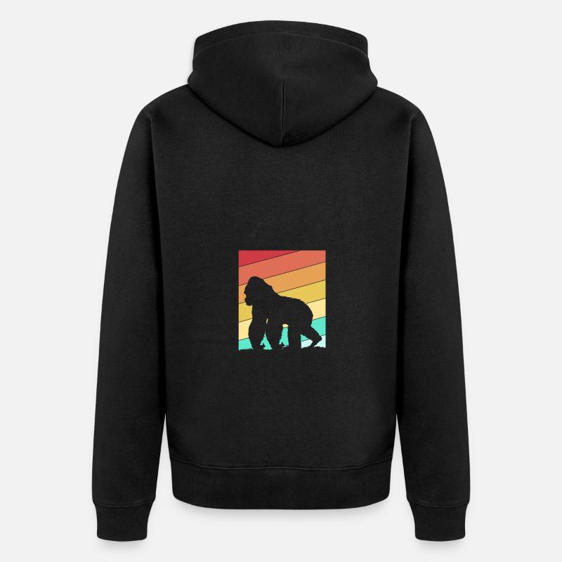 Gorille - Veste à capuche bio Premium Unisexe - noir