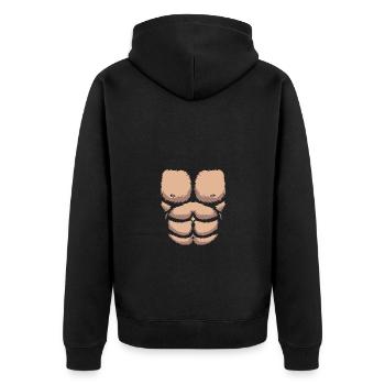 Gorilla - Unisex Premium Organic Zip Hoodie - black - Back - Nico (187cm)