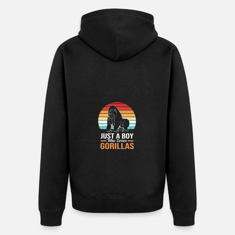 Gorille - Veste à capuche bio Premium Unisexe - noir