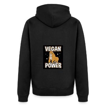 Gorilla - Unisex Premium Organic Zip Hoodie - black - Back - Nico (187cm)