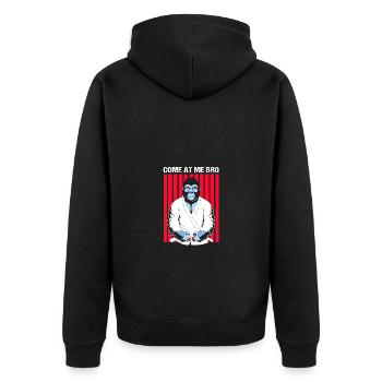 Gorilla - Unisex Premium Organic Zip Hoodie - black - Back - Nico (187cm)