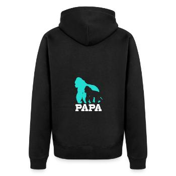 Gorilla - Unisex Premium Organic Zip Hoodie - black - Back - Nico (187cm)