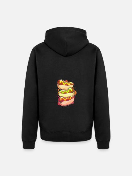 Hot Dog Snack - Unisex Premium Organic Zip Hoodie - black