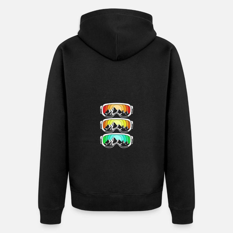 Ski Skiurlaub - Unisex Premium Bio Zip Hoodie - Schwarz