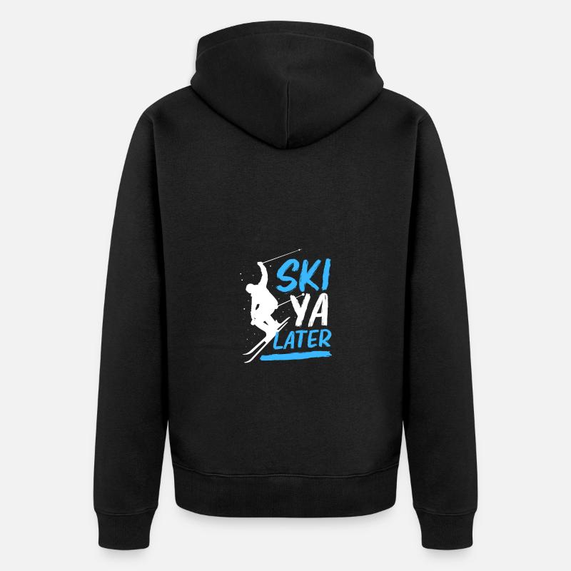 Ski Skiurlaub - Unisex Premium Bio Zip Hoodie - Schwarz