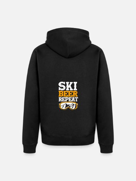 Ski Ski Holiday - Unisex Premium Organic Zip Hoodie - black