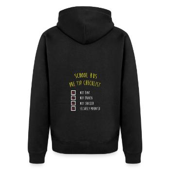 Schulbusfahrer Schulbus - Unisex Premium Bio Zip Hoodie - Schwarz - Hinten - Nico (187cm)