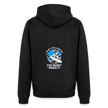 Snowboard Snowboarding Snowboardurlaub Snowboarder - Unisex Premium Bio Zip Hoodie - Schwarz - Hinten - Nico (187cm)