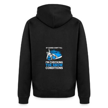 Snowboard Snowboarding Snowboardurlaub Snowboarder - Unisex Premium Bio Zip Hoodie - Schwarz - Hinten - Nico (187cm)