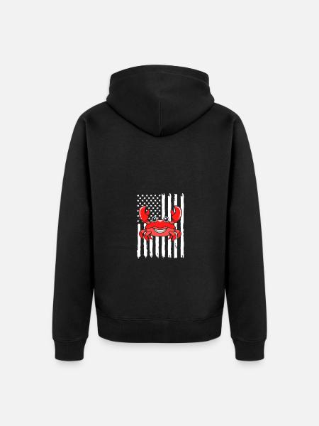 Crab - Unisex Premium Organic Zip Hoodie - black