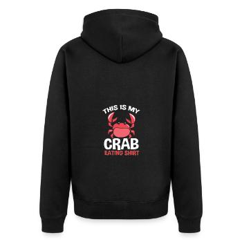 Crab - Unisex Premium Organic Zip Hoodie - black - Back - Nico (187cm)
