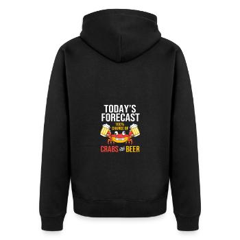 Crab - Unisex Premium Organic Zip Hoodie - black - Back - Nico (187cm)